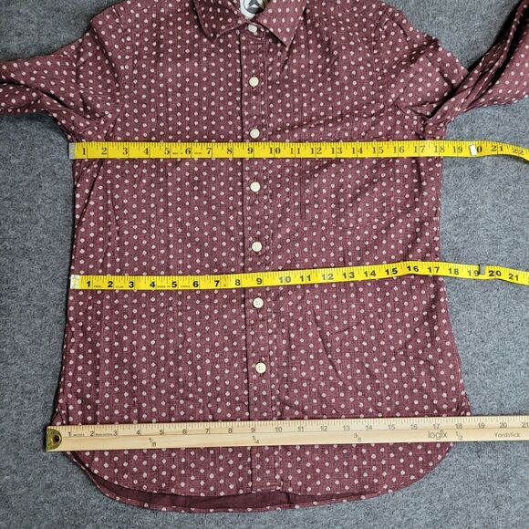 Tradlands Womens XS Classic Brown White Retro Polka Dot Preppy Top Button Shirt - Picture 4 of 9